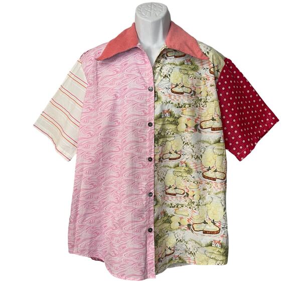 MLAED Wynne Mix Short Sleeve Multi Pattern Shirt Size XL - Picture 1 of 4